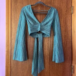 70s Bell Sleeve Crop Top